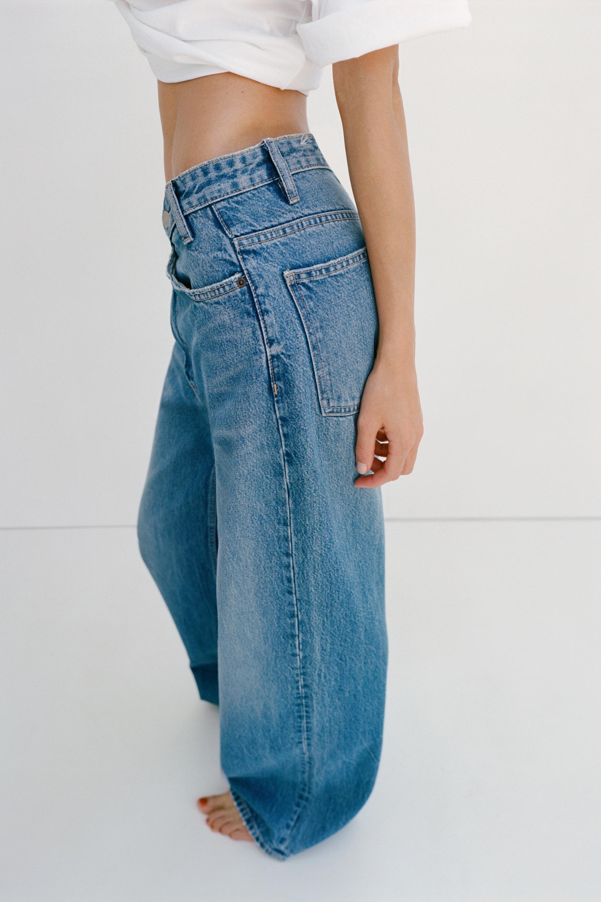 TRF HIGH-WAIST WIDE LEG CROSSOVER JEANS